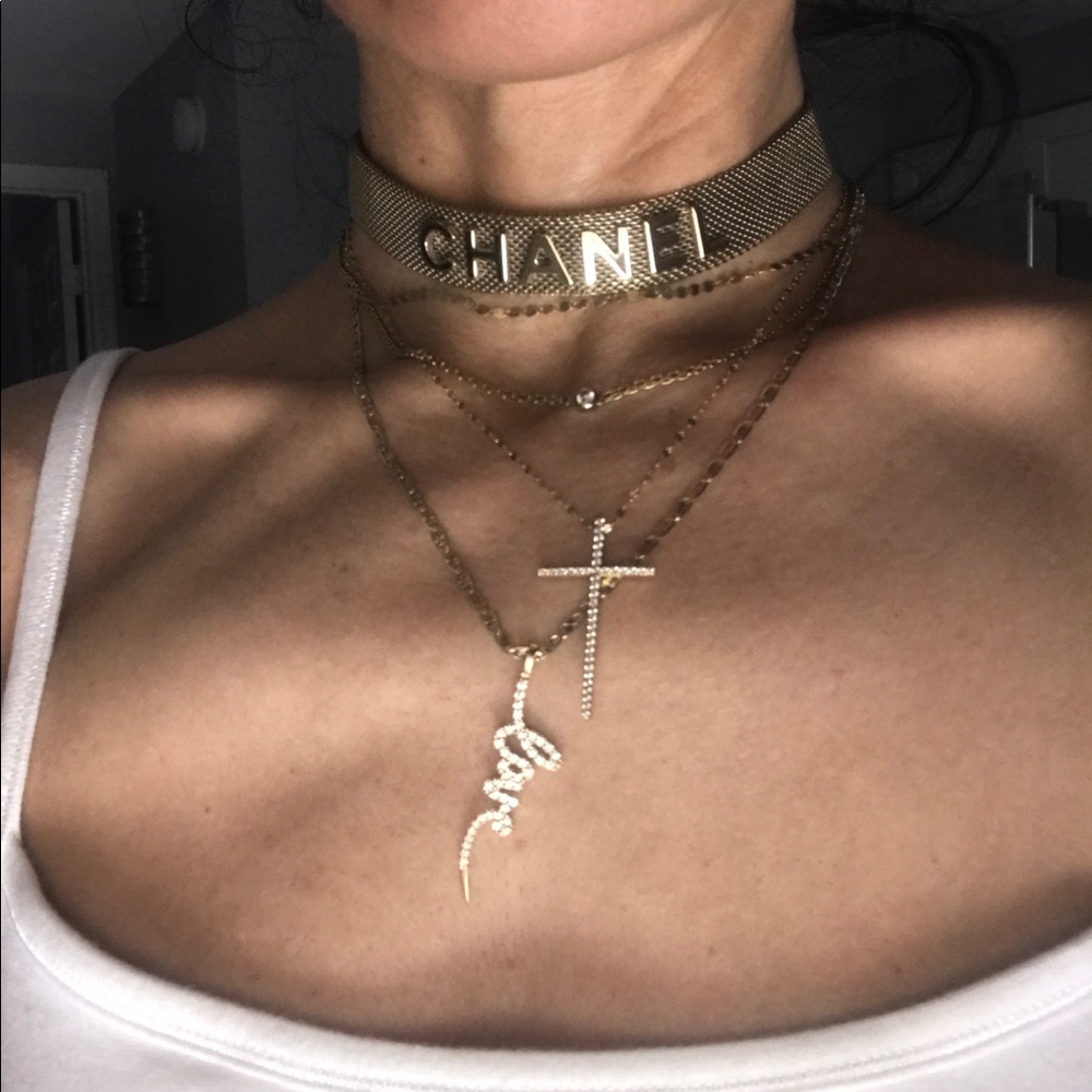 Chanel gold mesh choker RARE necklace